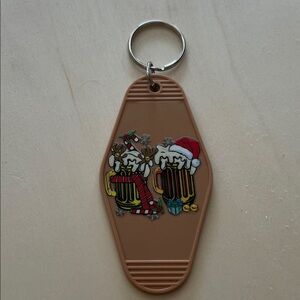 Holiday Beer Mugs Key Tag – Reindeer & Santa Edition
